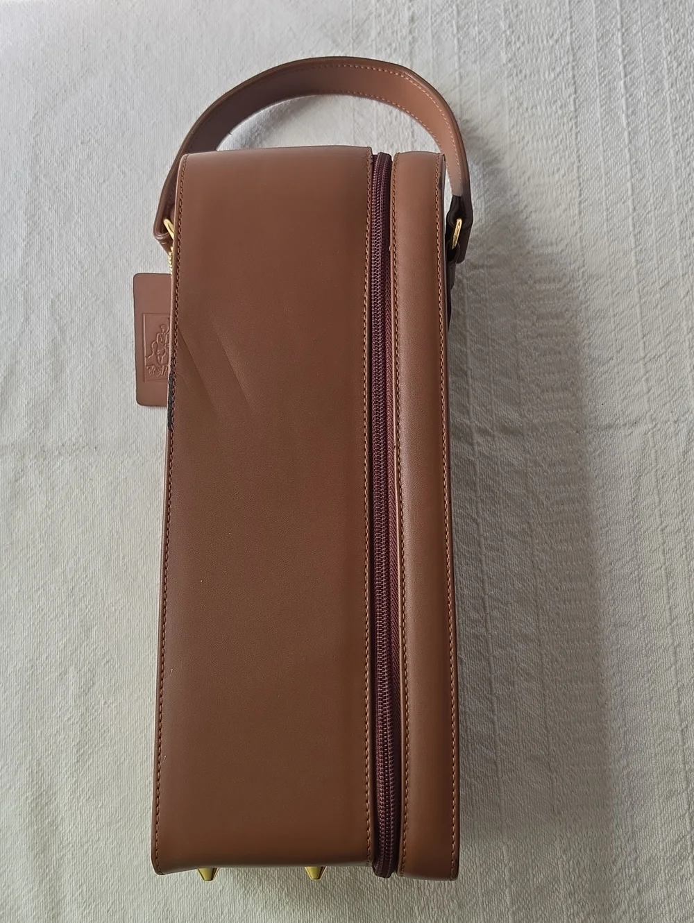 Men's Brown Faux Leather Travel Bag